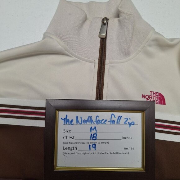 The North Face Full Zip Sweatshirt Brown Tan Womens XS Zip Pockets - Picture 7 of 15